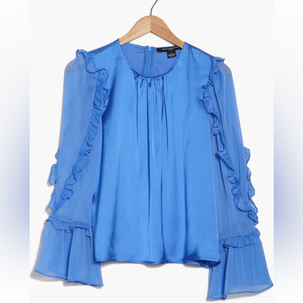 French Connection ruffle sleeve blouse
